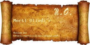 Mertl Olivér névjegykártya